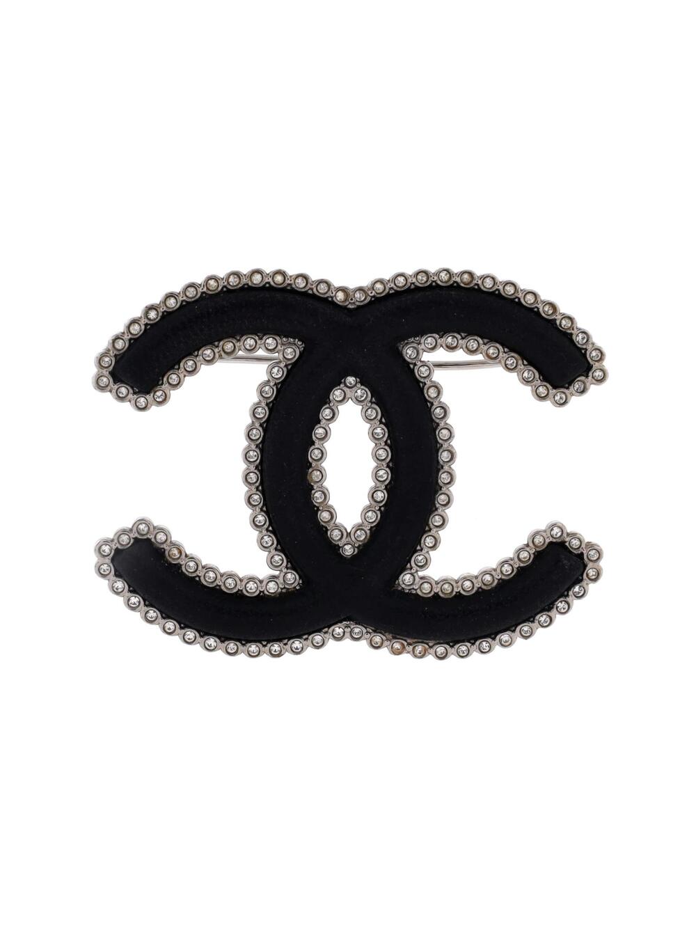 Chanel Cc Brooch Metal With Leather And #371287C48B